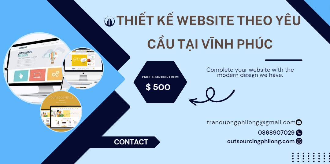 Thiết kế website theo yêu cầu tại Vĩnh Phúc